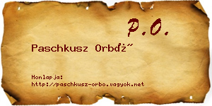 Paschkusz Orbó névjegykártya